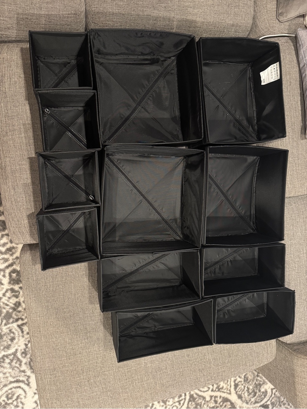 IKEA SKUBB Black Drawer Organizers - Assorted Set of 2